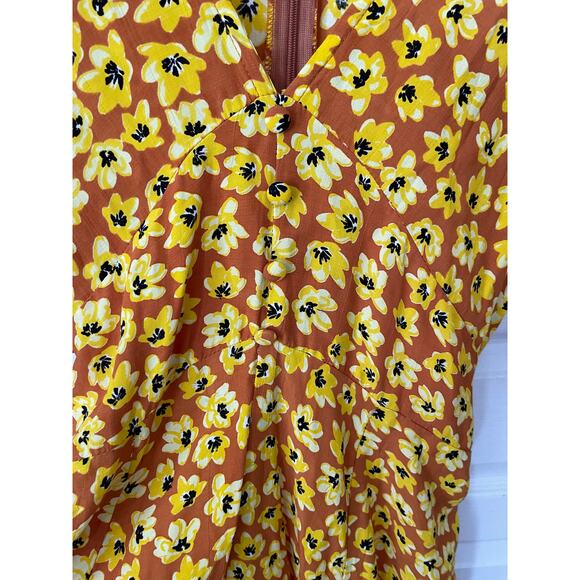 Faithfull the Brand Ilia Mini Dress Saffron Thelma Floral Medium 6 - Picture 9 of 15